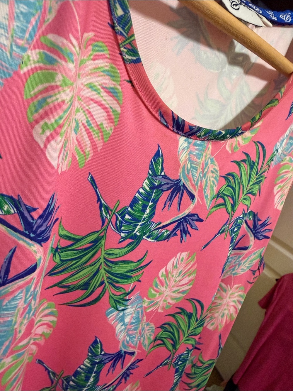Banana boat 💗Sleeveless Pink Tropical Print Dress - Picture 2 of 7